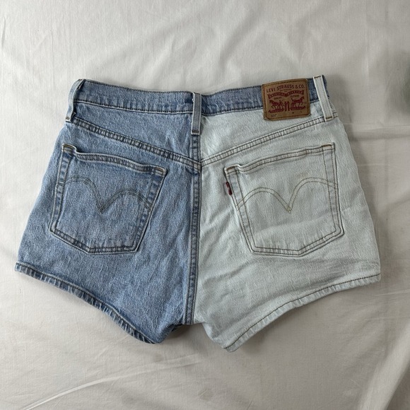 Levi's Pants - Levi's Women's 501 High Rise Two Tone Denim Jean Shorts Size 30 Button Fly Blue